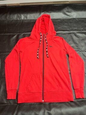 PINK Victoria's Secret Red Full-Zip Sherpa-Lined Hoodie